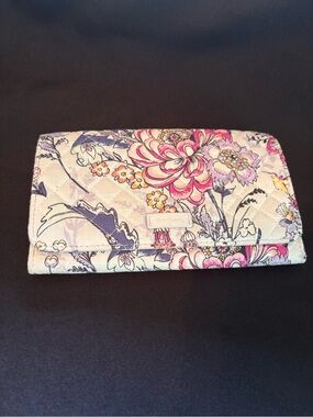 Vera Bradley Floral Quilted Wallet - Pink & Purple